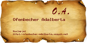 Ofenbecher Adalberta névjegykártya